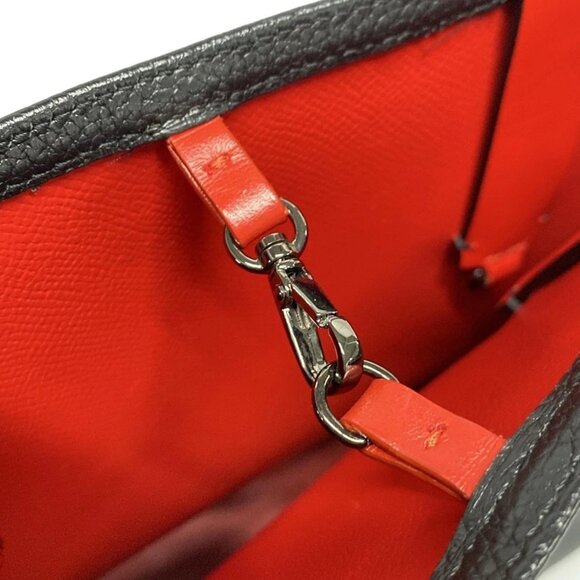 Auth CHRISTIAN LOUBOUTIN Cabata E/W - Black Red Leather Tote Bag - Picture 10 of 16